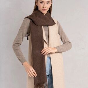 INCALPACA 484 Brown Scarf 100% Baby Alpaca